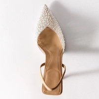 Escarpins à Talons Hauts Transparent Ornés de Clous, Style Designer Unique, Chaussures Élégantes Slingbacks pour Femmes