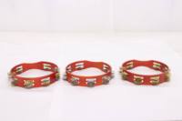 Wholesale Professional Steel Double Row Hand Tambourine Matte Red Frame Cowhide Drum Heads Birch Wood Chamber Lightweight