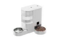 Distributeur d'eau et de nourriture intelligent tout-en-un 2-en-1 pour animaux de compagnie avec moniteur vidéo, capacité 4L/3L, alimentation automatique, construction en plastique pour chats