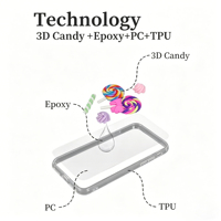 Coque de téléphone transparente antichoc en TPU avec motif marin 3D en résine Kawaii pour filles et adolescentes, esthétique estivale