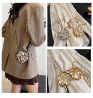Vente en gros, nouveauté robe de soirée à fleurs métalliques de luxe, pochette pour femmes minuscules, sac à main rouge à lèvres pour filles, mini sacs à bandoulière pour dîner