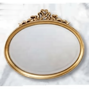 Grande specchio rettangolare ovale di lusso commerciale Hotel parete decorativo moderno classico incorniciato in alluminio rame pavimento in piedi - Product Image 1