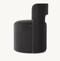 Ensemble de salle à manger intérieur minimaliste au design Art Déco français, pour cuisine, salle à manger d'hôtel, salle de banquet, avec dossier incurvé en tissu, pour salon