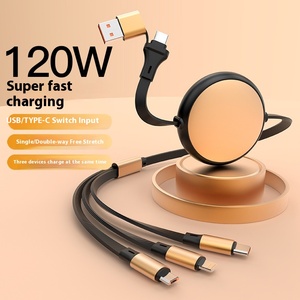 Dây sạc hai đến ba dây sạc điện thoại di động thân thiện với môi trường dây nguồn điện thoại di động ba trong một 120W - Product Image 2