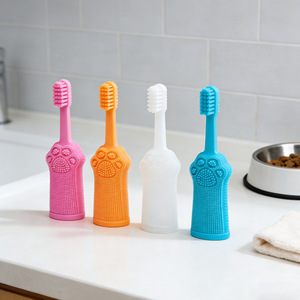 Funda de silicona para cepillo de dientes para mascotas, para gatos y perros, cuidado bucal, limpieza, color azul - Product Image 2
