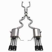 Pour BMW E92 E9X E93 M3 – Échappement Catback à double X-pipes en acier inoxydable 304 haute performance avec embouts en fibre de carbone