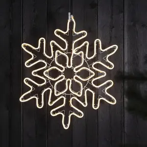 Outdoor IP65 motif snowflake rope light snow flakes street lamp post commercial Christmas decoration 2d snowflake motif light