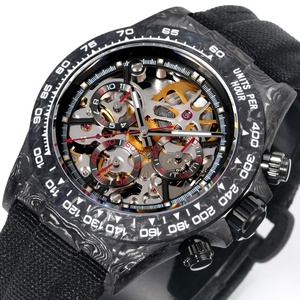 <span class=keywords><strong>Montre</strong></span> squelette homme en fibre de carbone noire, best-seller, avec lunette à échelle blanche, chronographe mécanique 4130, <span class=keywords><strong>montre</strong></span> de sport tendance - Product Image 3