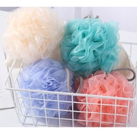 Éponge de bain colorée personnalisée en gros, gommage corporel, exfoliant, douche, filet de bain, ceinture, nettoyant corporel