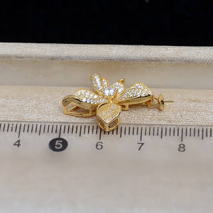 Pendentif en argent S925 Wenchi pour femme, à faire soi-même, en forme de grande fleur avec 12-16 accessoires, modèle 13808, apprêts de bijouterie chinois - Product Image 4