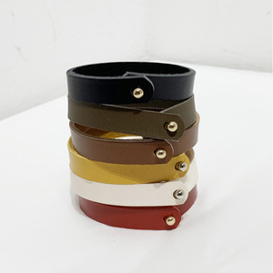 Customizable minimalist <b>leather</b> <b>bracelets</b>, trendy and fashionable women's jewelry, elegant best friend <b>bracelets</b>, logo printing - Product Image 3