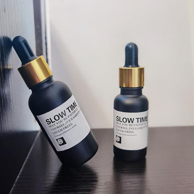 Essential oil bottll 50ml 100ml frosted Black White Glass Bottle with Calibrated Glass pipette