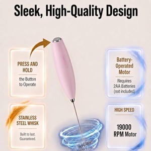 Batidora de Leche USB Recargable con Batería Integrada, Espumador de Leche Eléctrico Potente, Espumador de Leche Manual para Latt - Product Image 2