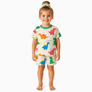 Pijama Infantil de Bambu Manga Curta e Calça Curta, Conjunto Macio e Confortável para Meninas 0-8 Anos - Product Image 5