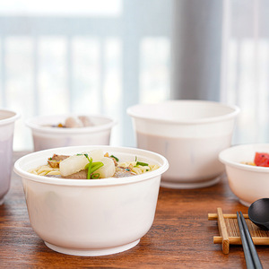 Disposable Thickened Pp Plastic Soup Bowl Round <b>Takeaway</b> <b>Container</b> For Hot Pot And Fast Food White - Product Image 1