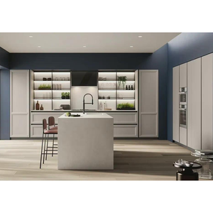 Gabinete de cocina de lujo de gran oferta con gabinete de isla, gabinetes de almacenamiento que ahorran espacio, <span class=keywords><strong>muebles</strong></span> de cocina de Proyecto de lujo a bajo precio - Product Image 1