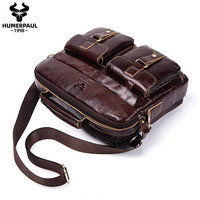 Sac en cuir personnalisé HUMEPAUL, sacoches vintage pour homme, sacs messager rétro grande capacité, sacs de bureau pour hommes