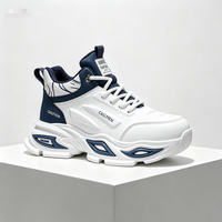 TEC Chaussures de marche décontractées pour hommes, respirantes, légères, rehaussantes, à lacets, bout rond, toutes saisons, pour l'extérieur