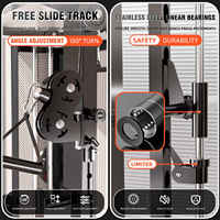 Rack de musculation multifonctionnel, machine Smith inclinée à 7 degrés avec presse pectorale et système de poulies à câble pour exercices de fly pour la maison et la salle de sport