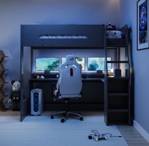 Cama Alta Tipo Loft para Gaming para Habitación de Niño con Escritorio, Muebles de Videojuegos para Niños - Product Image 2