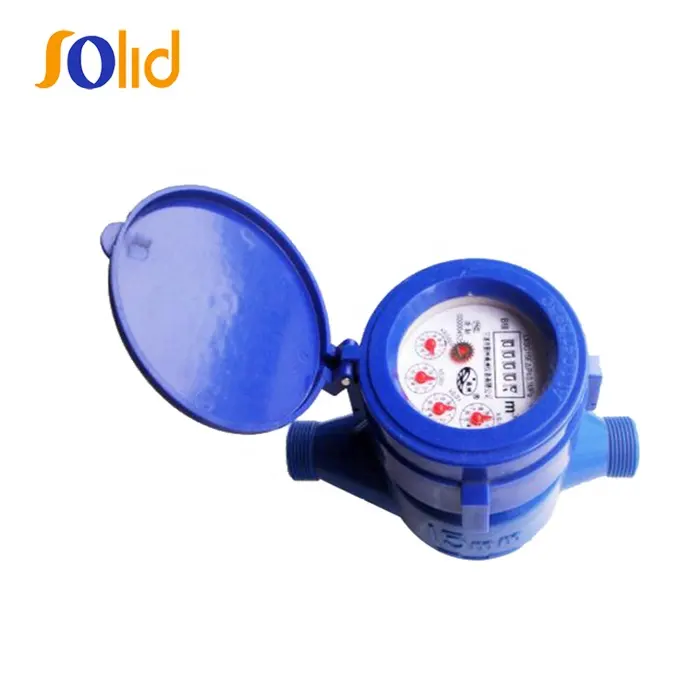 Medidor de agua fría y húmeda, Dn15-50mm, plástico ABS, sellado, mecánico, multichorro