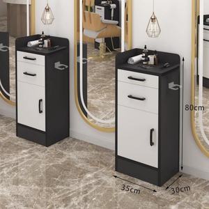 Chariots de salon de coiffure, de beauté et de spa à roulettes en métal, noir, gris et blanc, best-sellers - Product Image 5