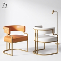 Chaise de salle à manger en cuir de style luxe léger EaseNeat, de haute qualité, antidérapante, avec pieds en métal stables