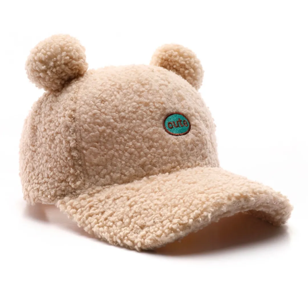 مخصص الدب الأذن التطريز الصوف أزياء الشتاء قبعة في الجملة