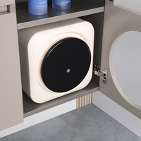 Meuble-lavabo mural moderne en acier inoxydable étanche avec miroir, petit meuble sous-évier mural avec machine à laver