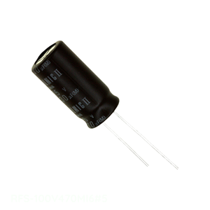ตัวเก็บประจุอลูมิเนียมแบบช่องทางผู้ผลิต CAP ALUM 47UF 20% 100V RADIAL TH RFS-100V470MI6 # ตัวเก็บประจุแบบ Through Hole ขนาด 5 47 ยูเอฟ - Product Image 1