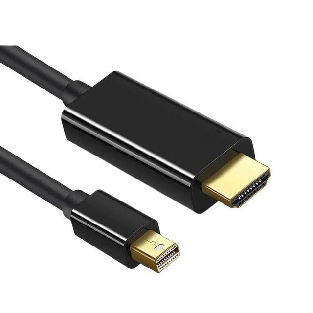 1.8M 4k Mini DP DisplayPort Thunderbolt to HDMI Cable Adapter Plated Gold White Black for PC TV
