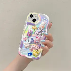 Best Price Happy Luck Cartoon Doll Style Laser Paper Shockproof TPU Mobile Phone Cover Case For Iphone 7 8 Plus X Xr Xs Max