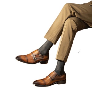 Chaussures habillées de luxe originales Mengke 2025 pour hommes en cuir véritable, faites à la main, polies, à lacets, bout carré, style Penny Loafer - Product Image 1