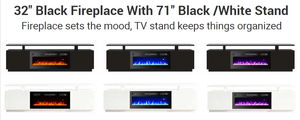 <span class=keywords><strong>Grand</strong></span> meuble TV en bois avec manteau de cheminée et éclairage LED, foyer électrique décoratif à effet flamme pour la maison - Product Image 4