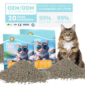 OEM Natural Bentonite Cat Litter Fast Water Absorption Strong Clumping Agglomeration Excellent Deodorant Bentonite Cat <b>Sand</b> - Product Image 1