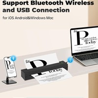 Imprimante thermique portable A4 Gzlanu Mobile sans encre, batterie 2600 mAh, USB pour impression de reçus, 203 dpi, garantie 1 an pour la maison