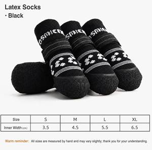 Calcetines para Perros con Suela de Látex Natural, Impermeables, Transpirables, Antideslizantes, con Correa Ajustable de Velcro, Tallas S, M, L, XL, Protección para Pisos Interiores - Product Image 2