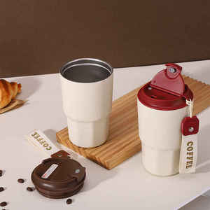 Stainless Steel Straight Cup Vacuum Insulated Coffee Tumbler Portable Leak-Proof Outdoor Water Bottle 6-12 Hours Thermal - Product Image 2