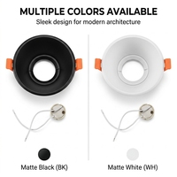 Support de projecteur LED, cadre extérieur pour lampe halogène GU10, anti-éblouissement, support de downlight rond ou carré