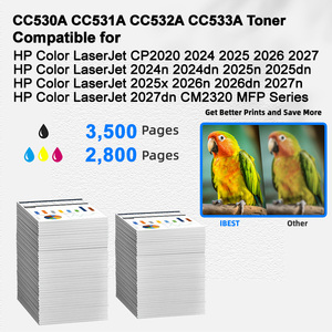 Cartouche de toner compatible IBEST <span class=keywords><strong>HP</strong></span> <span class=keywords><strong>304A</strong></span> CC530A CC531A CC532A CC533A compatible avec <span class=keywords><strong>HP</strong></span> Color LaserJet CP2020 2024 2025 2026 2027 - Product Image 2