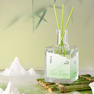 Funday Tea Time <b>Reed</b> <b>Diffuser</b> Square Glass Bottle Paraben Free Alcohol Free Long Lasting Aroma 6 Months - Product Image 1