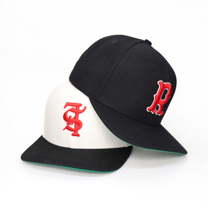 Tùy chỉnh 6 Bảng điều chỉnh 3D thêu logo Acrylic Snapback mũ cong vành mũ đen - Product Image 2