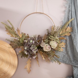 CallaFloral Décoration murale florale artificielle en forme de cerceau avec roses et hortensias pour la maison et les mariages CF01211 - Product Image 1
