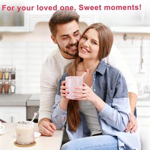 Bicchieri in Vetro a Forma di Cuore per Succo/Cocktail 14 oz Senza Stelo Regalo Romantico per <span class=keywords><strong>San</strong></span> <span class=keywords><strong>Valentino</strong></span> e Anniversario - Product Image 6