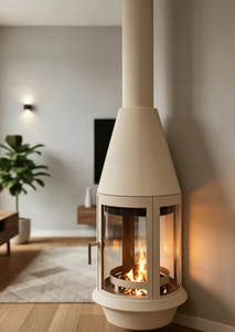 Caminetto a <span class=keywords><strong>Bioetanolo</strong></span>/Legna Senza Fumo Ecologico da Interno Montato a Soffitto Sospeso in Acciaio - Product Image 5