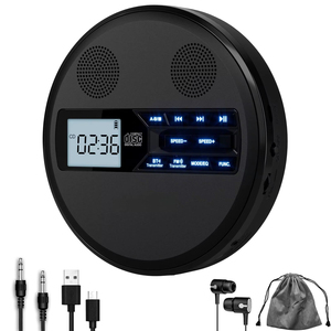 เครื่องเล่นซีดีพกพาแบบลำโพงคู่ พร้อมวิทยุ FM ช่องต่อ AUX USB A-B ฟังก์ชั่นซ้ำซาก/ป้องกันการข้ามเพลง จอ LCD เหมาะสำหรับนักเรียน การเรียนรู้ และการเดินทาง - Product Image 6