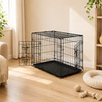 Cages pliables en fil métallique pour animaux de compagnie, enclos pour chiens, grande cage métallique pour chien avec plateau en plastique – Vente en gros