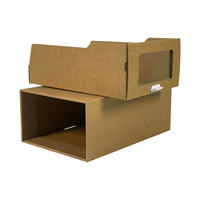 Boîtes de rangement en carton en gros conception de tiroir de fenêtre transparente étiquettes de marquage étanches matériaux recyclés pour le ménage