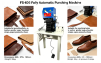 Machine à poinçonner automatique FS-605 de haute qualité, 6 aiguilles, capacité 140/min, 220V 200W, pour empeignes de chaussures, ceintures en cuir et œillets de vêtements