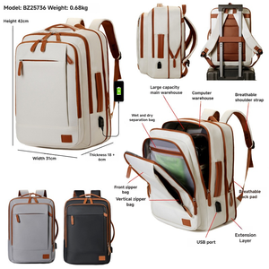 Mochilas de Alta Calidad para Portátil, con Puerto USB, Impermeables, para Viajes, Negocios, de Gran Capacidad - Product Image 2